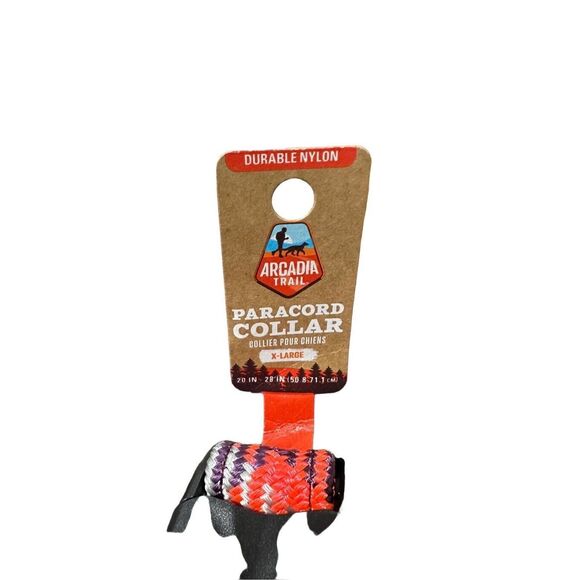 Arcadia Trail Paracord Nylon Dog Collar Pink Purple/Silver Size Small - Picture 3 of 3